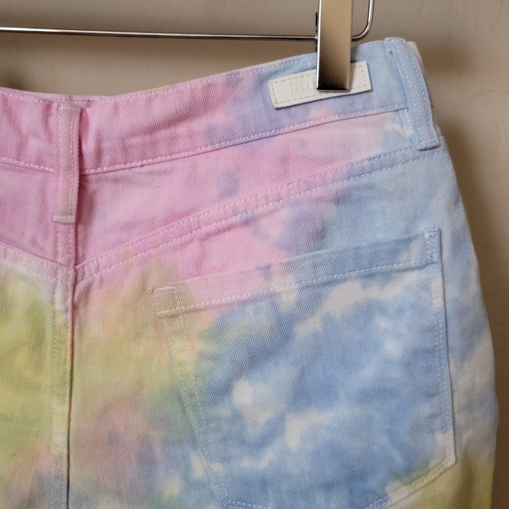 Blank NYC The Barrow Vintage High Rise Tie Dyed Denim Jean Shorts - Picture 11 of 14